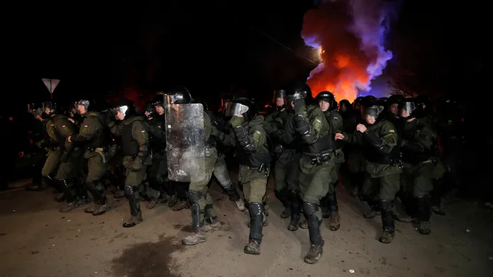 Zásah policie v ukrajinské obci