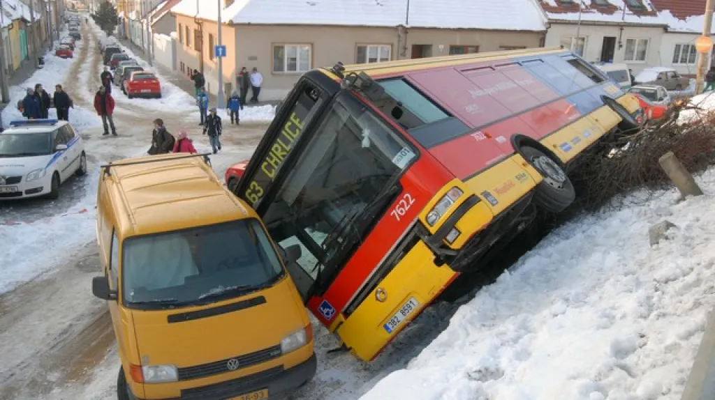 Havarovaný autobus