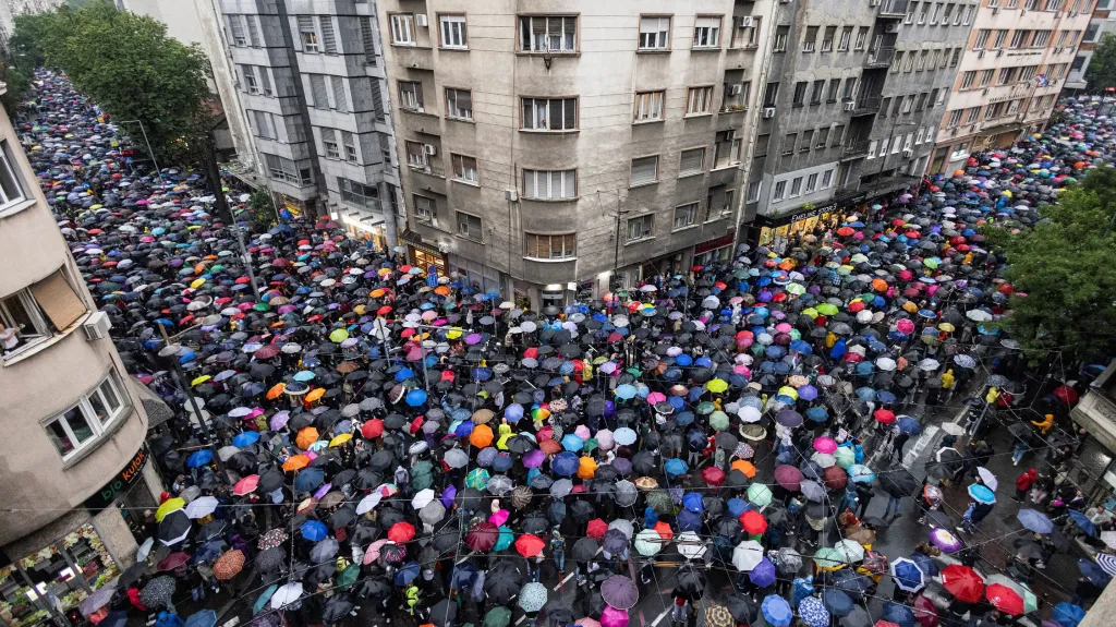 Protest v Bělehradu