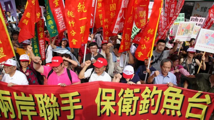 Protest proti čínským nárokům na ostrovy Senkaku