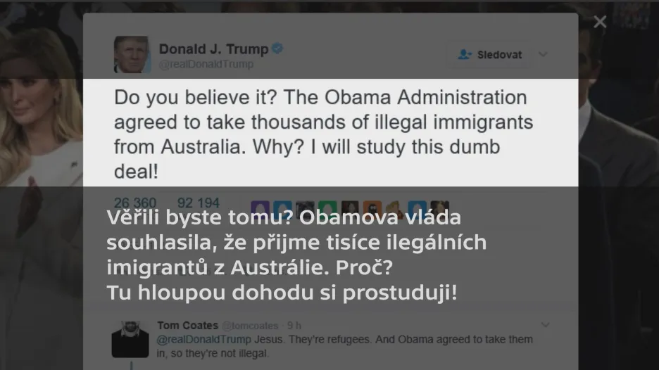 Trumpův příspěvek na sociální síti Twitter