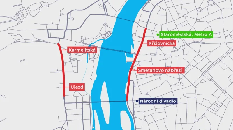 Návrh ulic pro zpoplatnění vjezdu