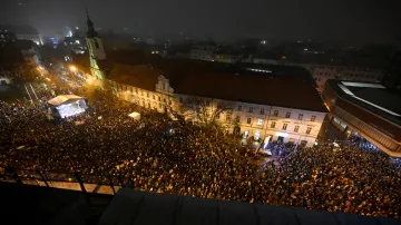 Protestující v Bratislavě