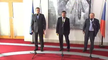 Petr Nečas, Jan Fischer a Eduard Janota
