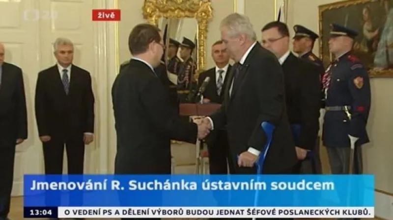Jmenování R.Suchánka ústavním soudcem