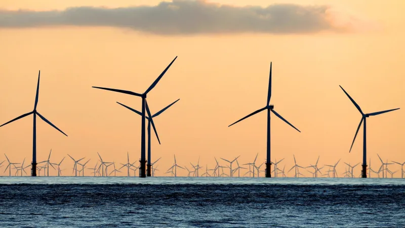 Větrné elektrárny u britských břehů