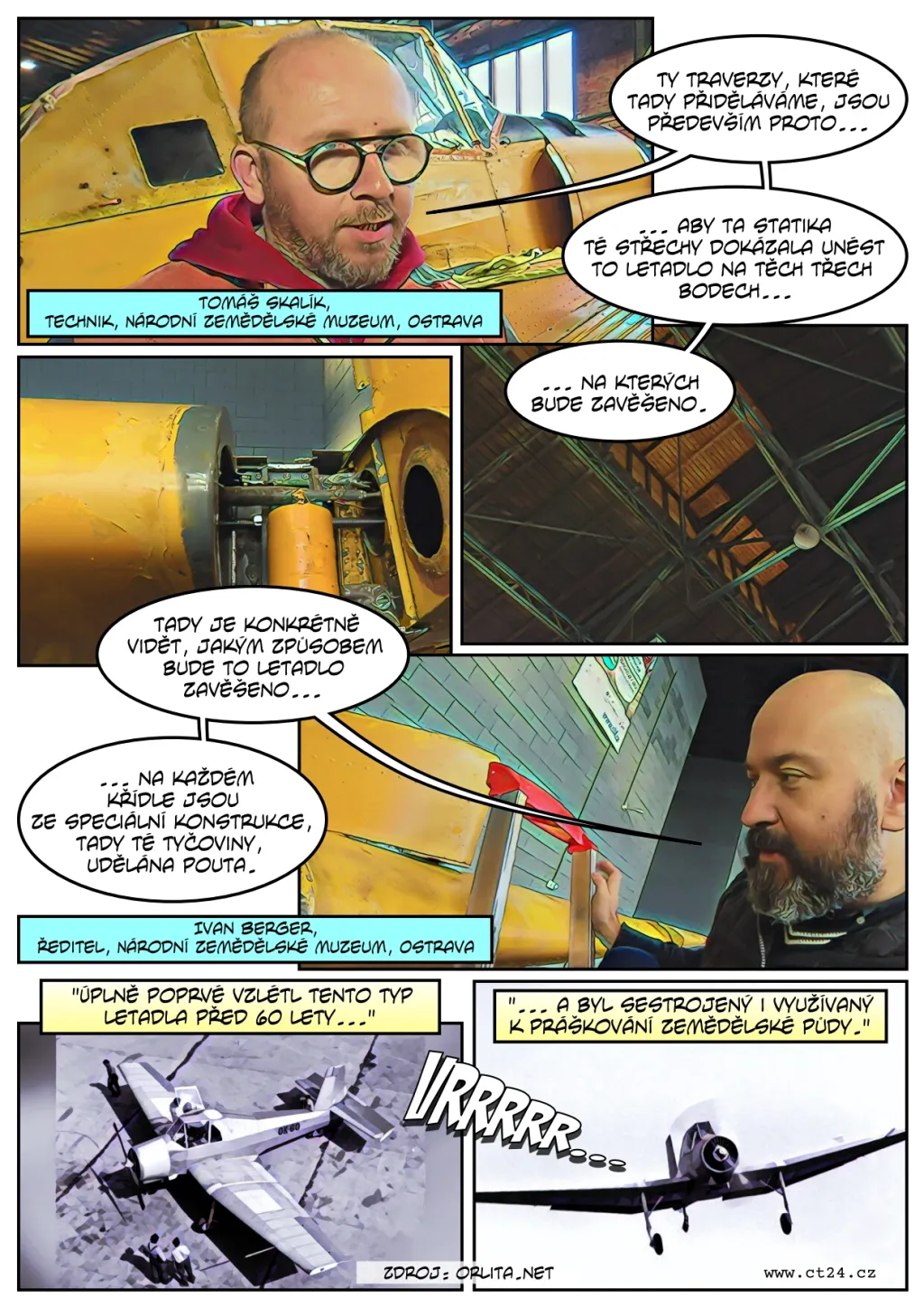 Letadlo Čmelák v muzeu v Ostravě