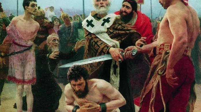 Svatý Mikuláš zachraňuje tři nevinné, obraz Ilji Repina