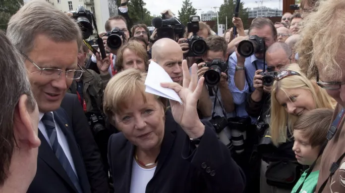 Angela Merkelová během výročí pádu Berlínské zdi