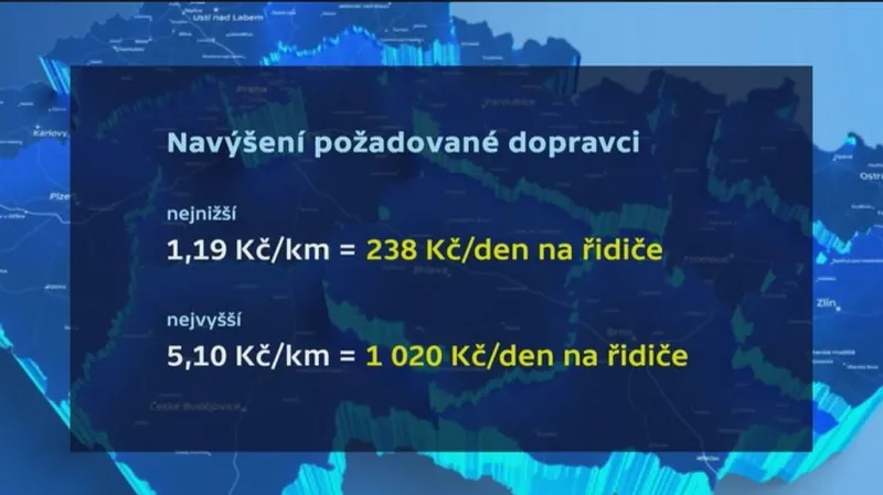 Navýšení požadované dopravci