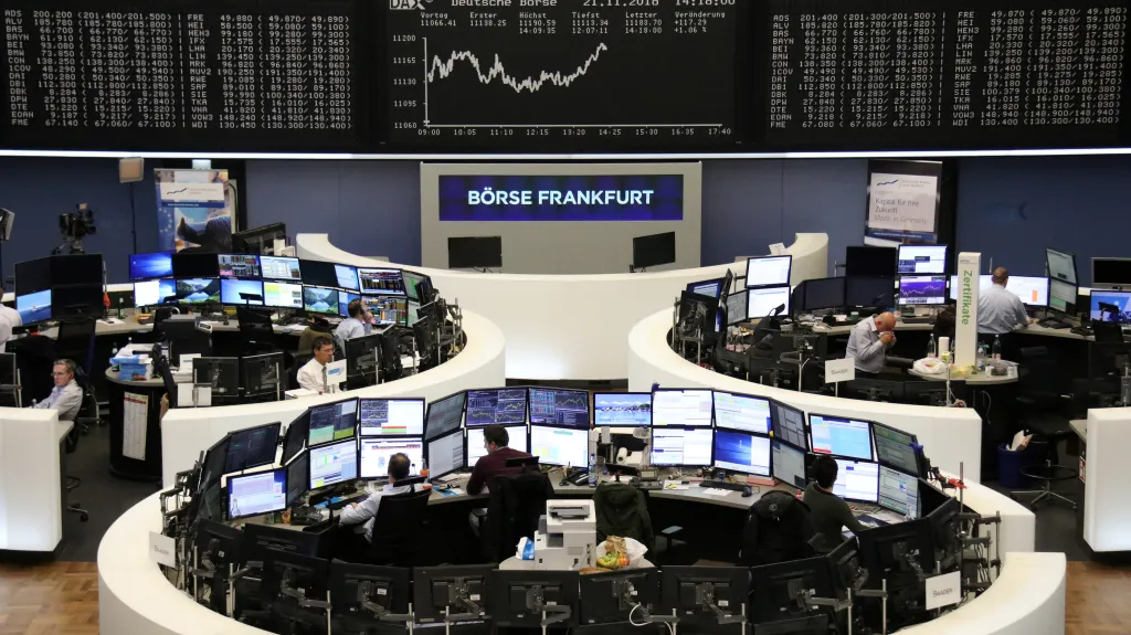Pohled na frankfurtskou burzu (archivní foto)