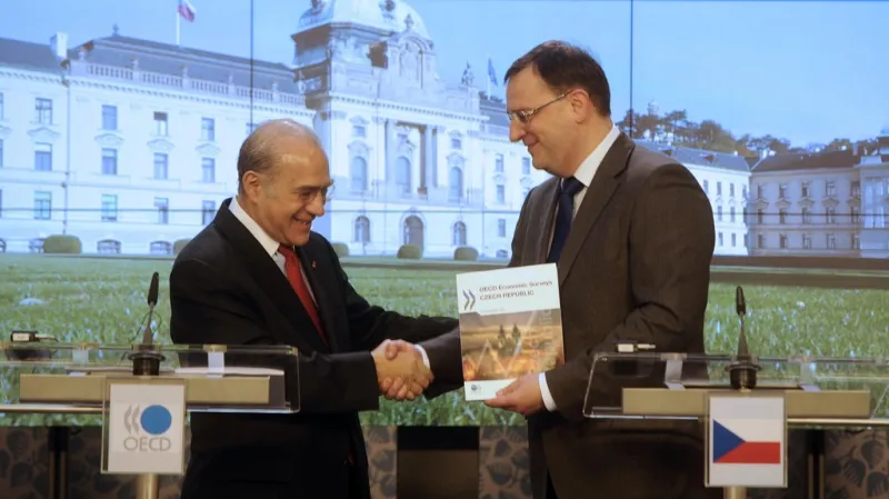 Petr Nečas a Ángel Gurría