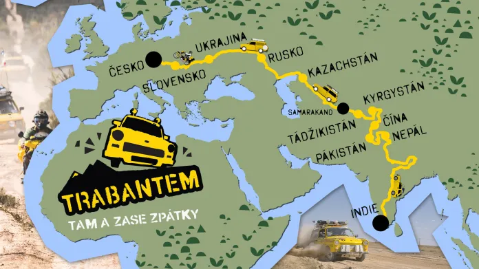 Mapa poslední expedice trabantů