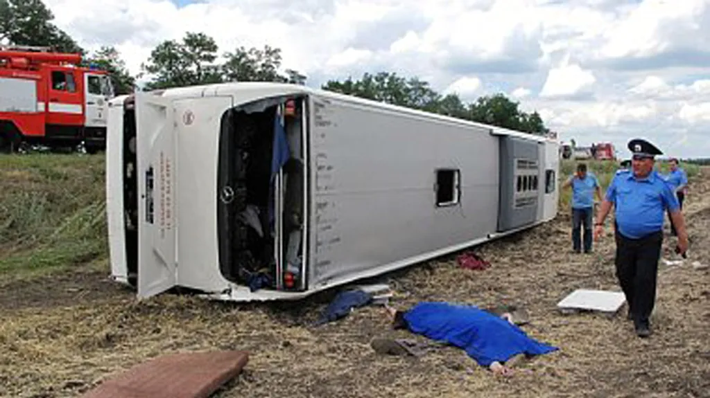 Havárie autobusu na Ukrajině