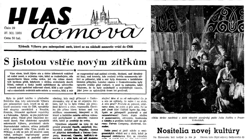 Hlas domova: propagandistický týdeník, který lákal emigranty k návratu domů