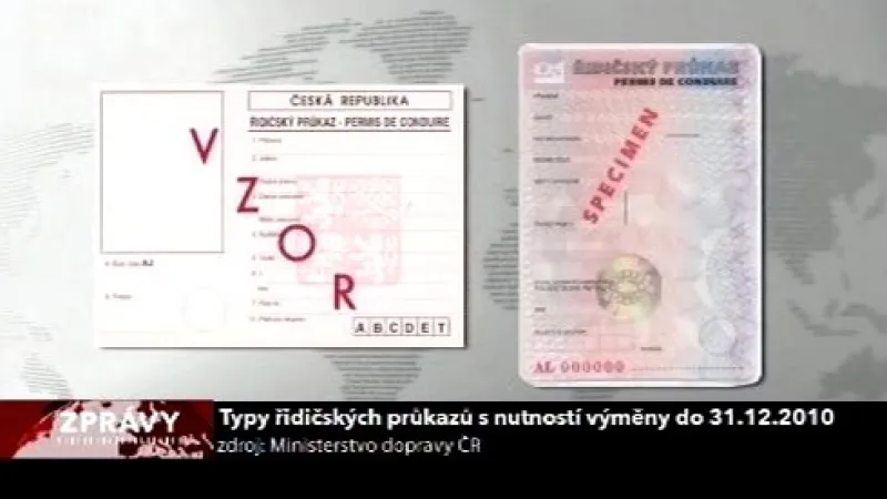 Typy řidičáků k výměně do 31. 12. 2010