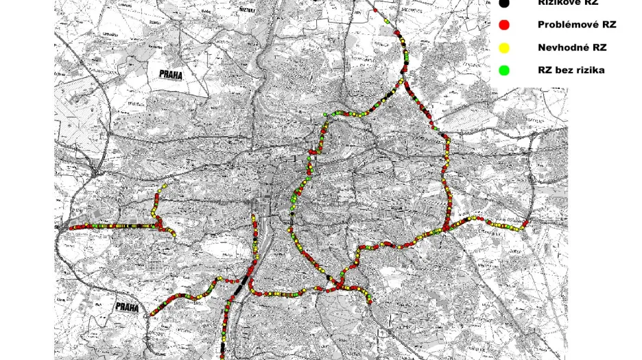 Riziková mapa billboardů v Praze