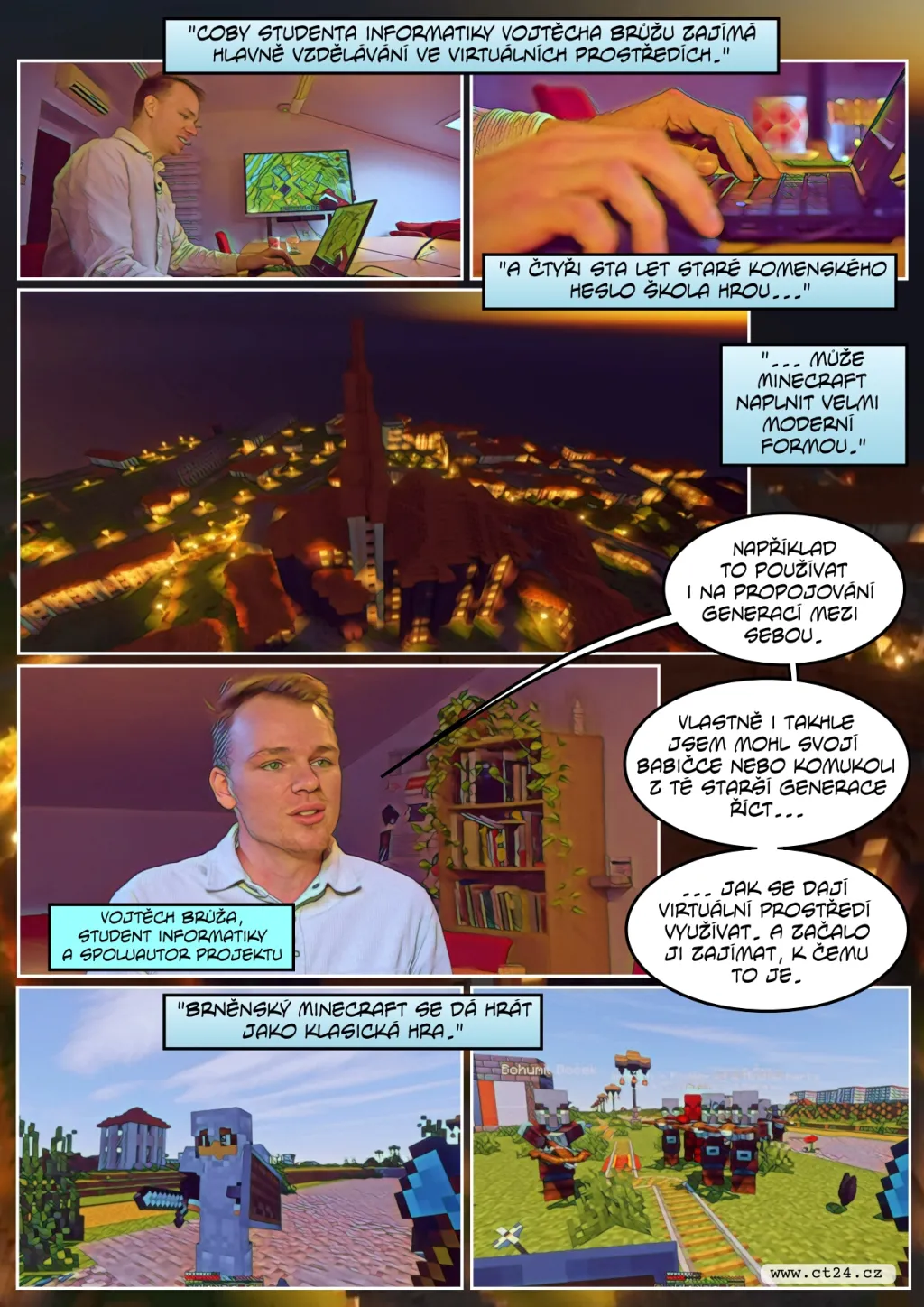 Studenti postavili Brno v počítačové hře Minecraft