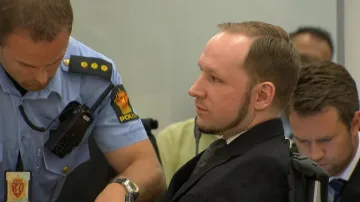 Anders Breivik poslouchá verdikt