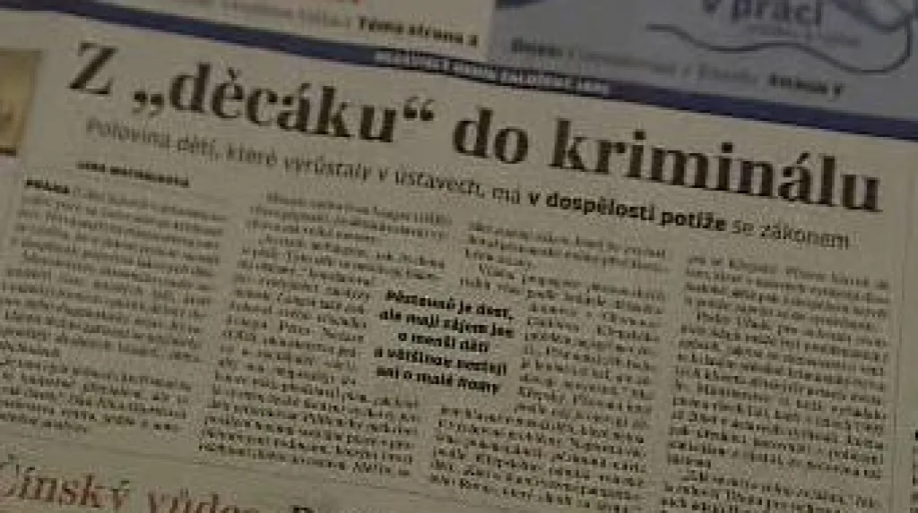 Noviny informují o analýze kriminality dětí