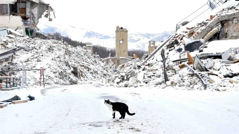Amatrice pod sněhem