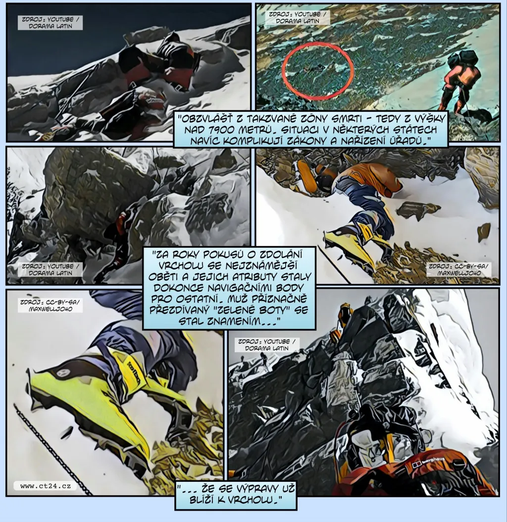 Komiks: Tající ledovce odkrývají těla horolezců