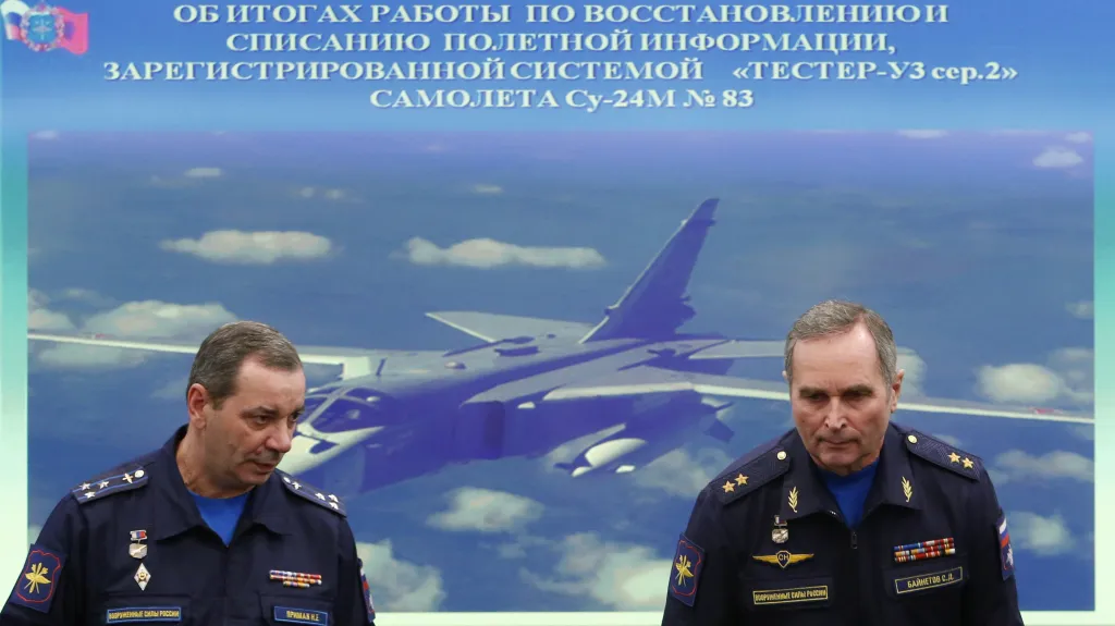 Brífink ruské armády k sestřelení bombardéru Suchoj