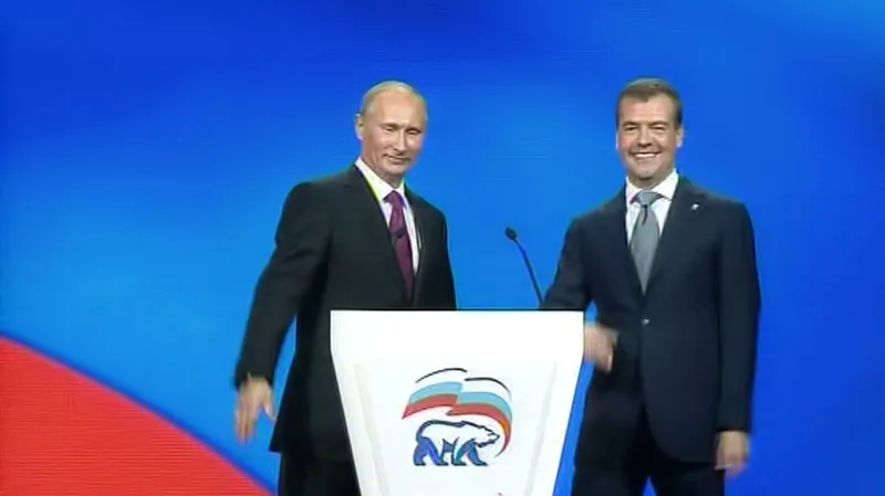 Vladimir Putin a Dmitrij Medvěděv