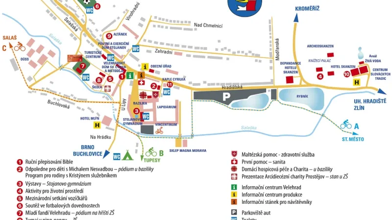 Velehrad 2017 - plánek areálu