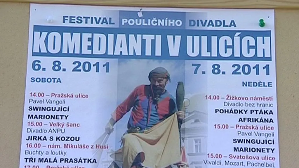 Komedianti v ulicích Tábora