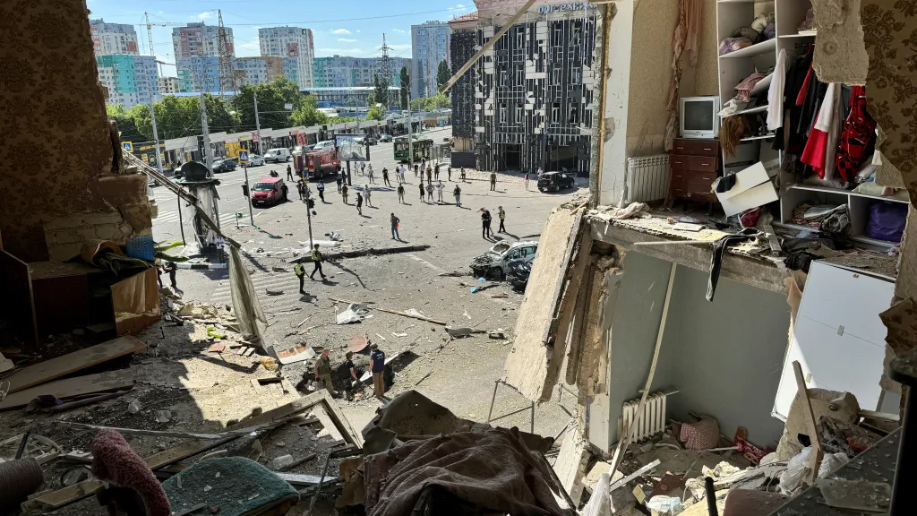 Následky ruského útoku na Charkov