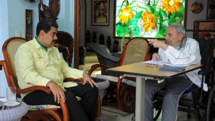 Setkání Fidela Castra s Nicólasem Madurem