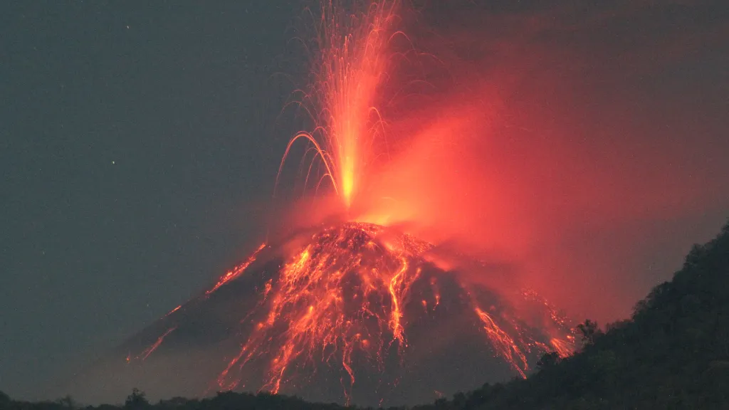 Sopečná erupce, ilustrační foto