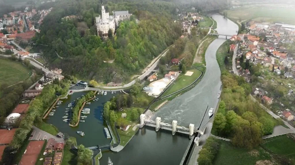 Vizualizace přístavu v Hluboké nad Vltavou