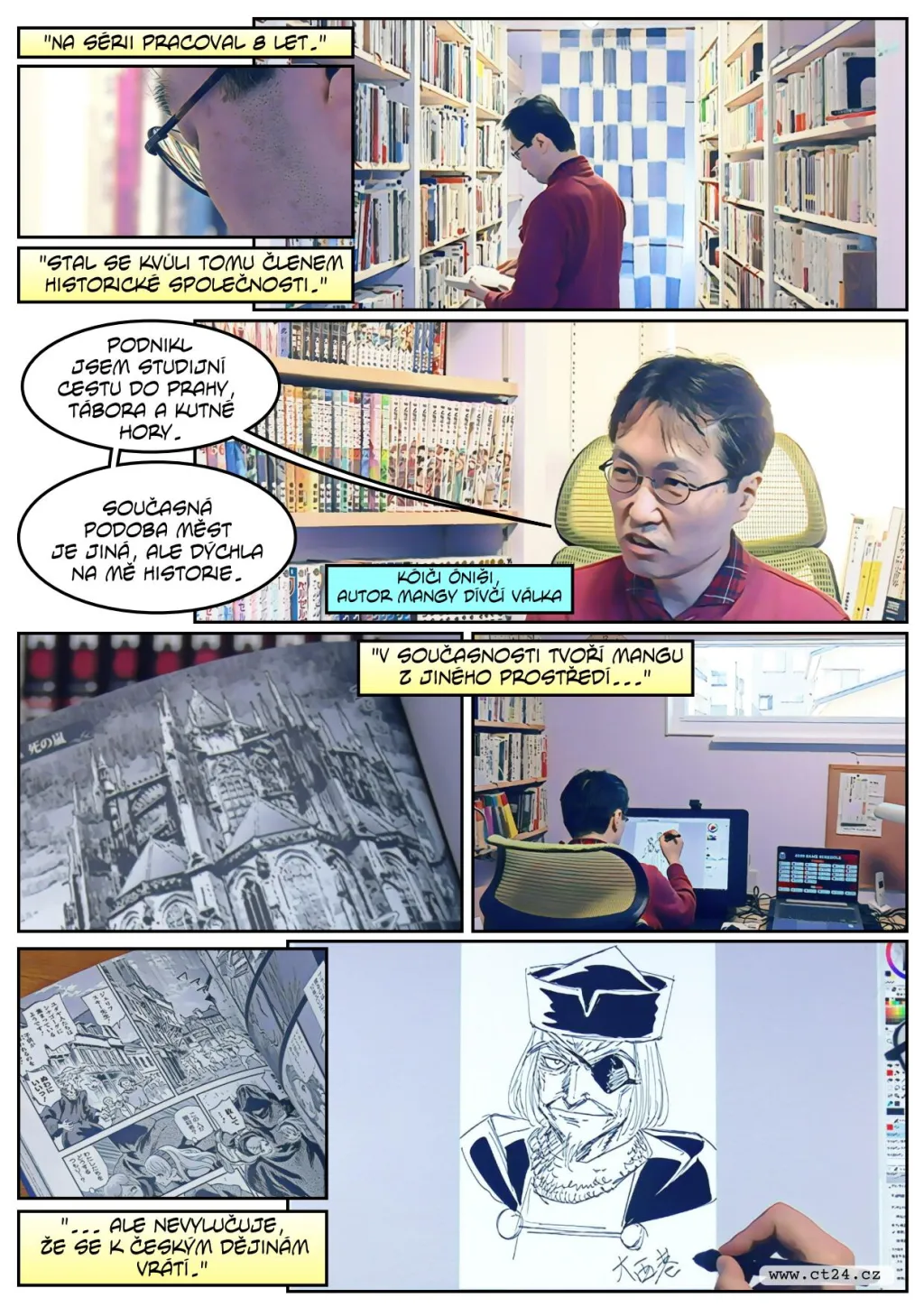 Husitské války v podobě japonského komiksu ztvárnil populární autor mangy Kóiči Óniši. Dvanáct knih vzbuzuje zájem o českou historii i u Japonců, kteří by s ní jinak nepřišli do styku. Série nese název Dívčí válka, japonsky Otome Sensó.