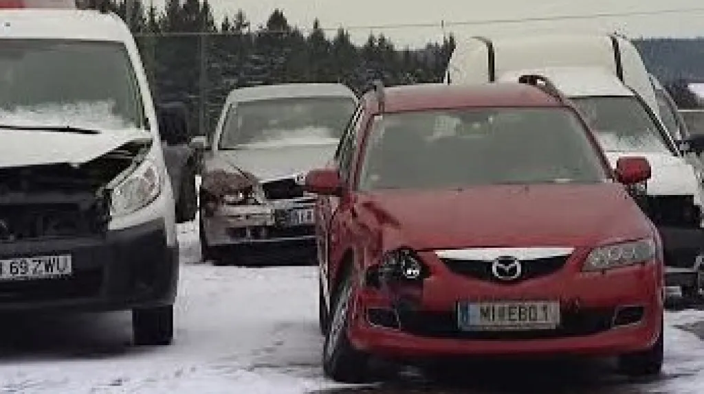 Vraky po nehodě na D1