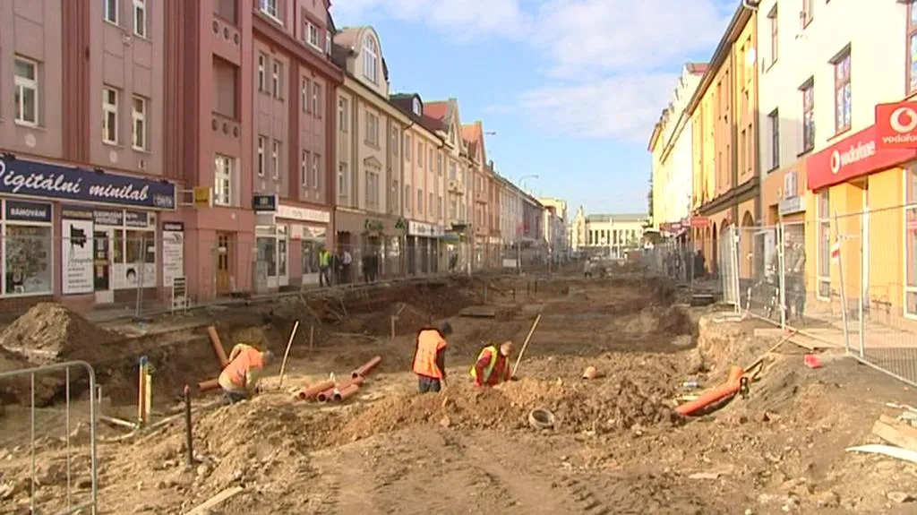 Stavební práce v centru Hradce Králové