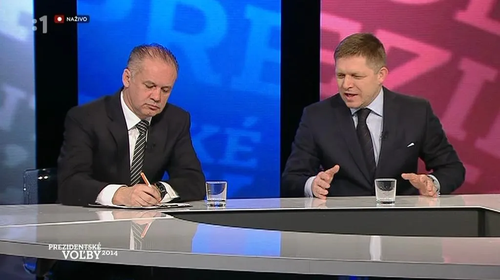 Andrej Kiska a Robert Fico v televizním duelu na RTVS