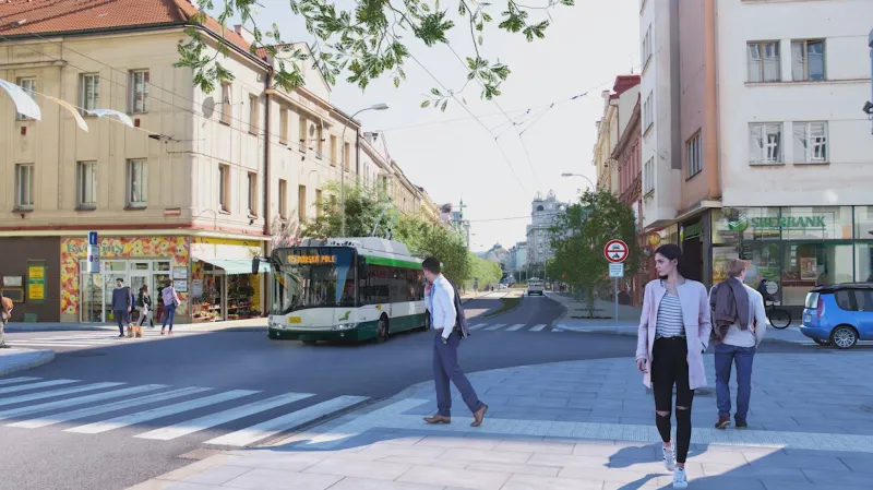 Vizualizace úprav Americké třídy v Plzni