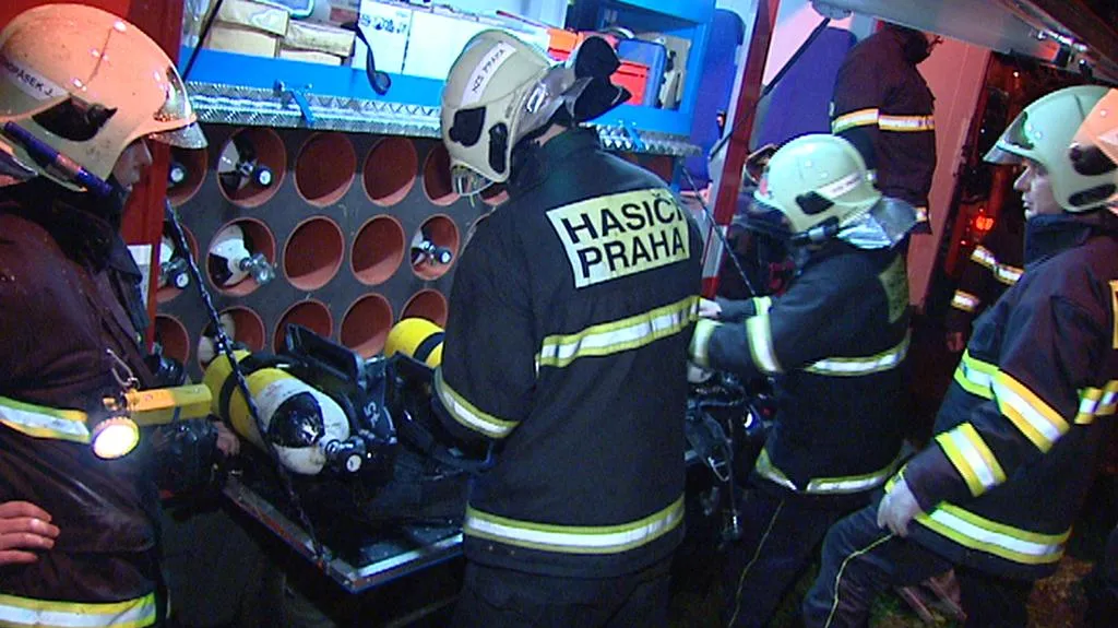 Zásah hasičů v Kaplické ulici v Praze 4