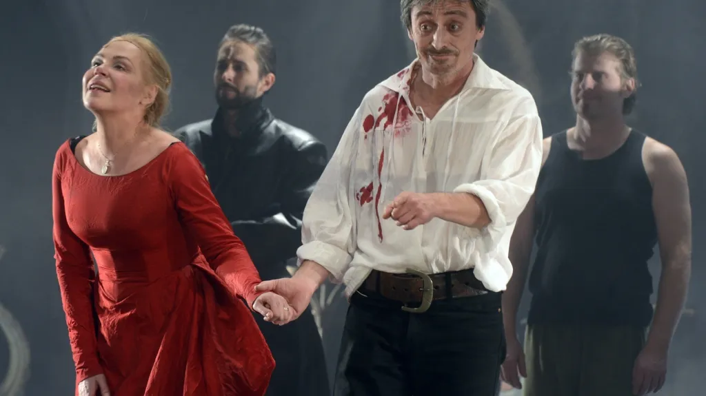 Martin Stropnický v derniéře hry Cyrano!! Cyrano!! Cyrano!!