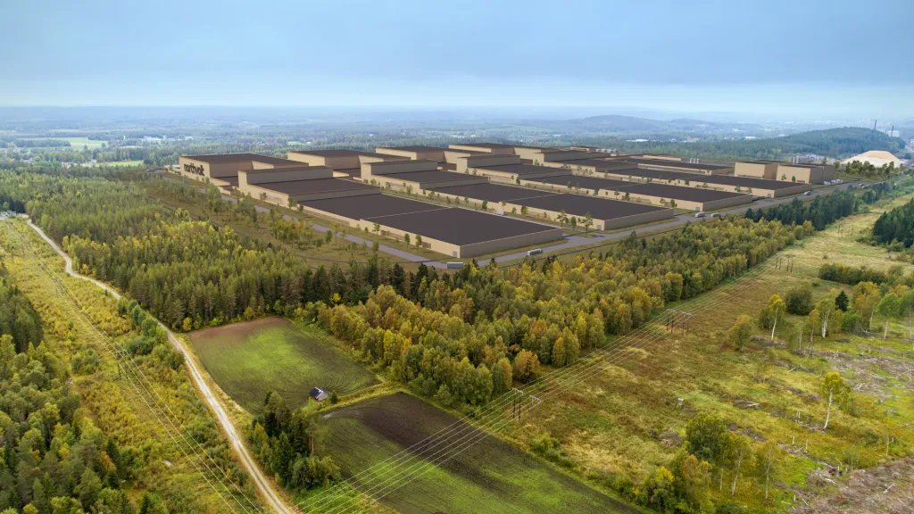 Vizualizace továrny na baterie Northvolt