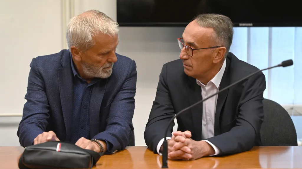 Obžalovaní v kauze Vidkun Jiří Rozbořil (vlevo) a Ivan Kyselý (říjen 2024)