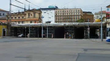 Opravovaný viadukt na Křenové