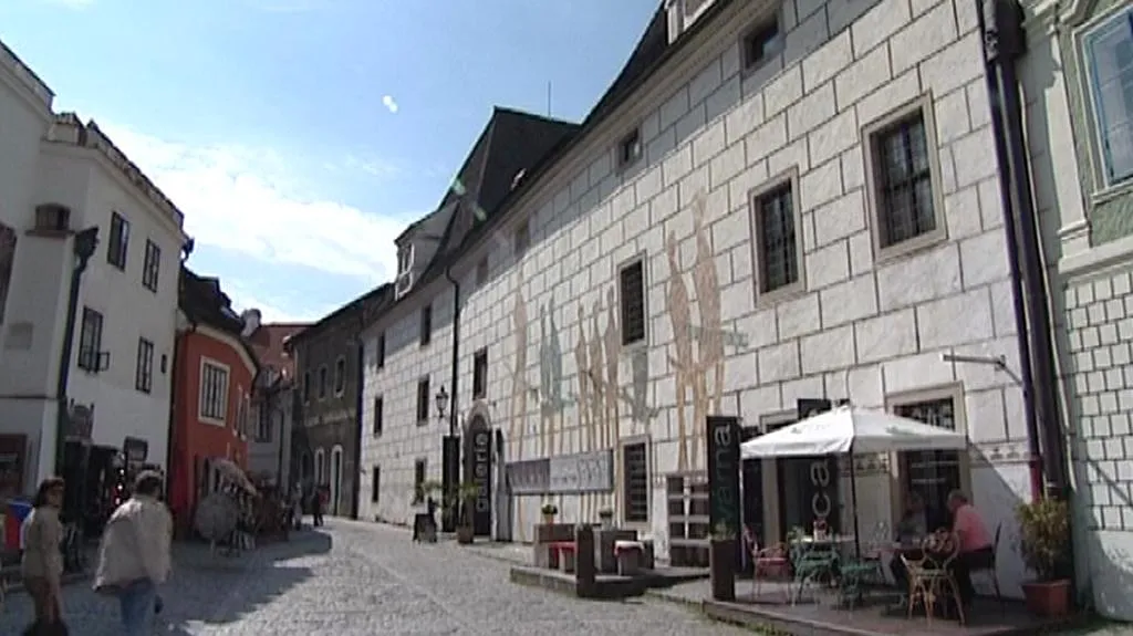 Polepená fasáda Egon Schiele Art Centrum