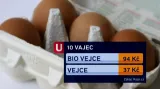 Porovnání ceny bio vajec a vajec z běžného chovu