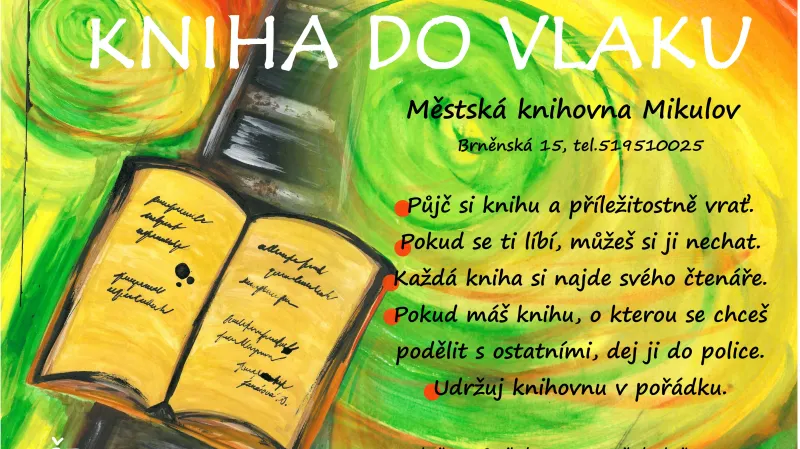 Označení miniknihovny na nádraží v Mikulově