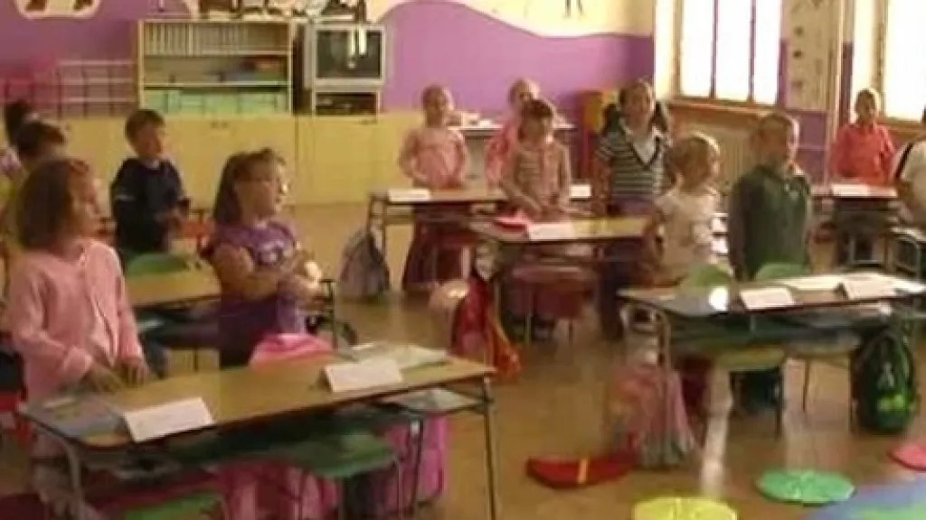 Prvňáčci v poběžovické škole
