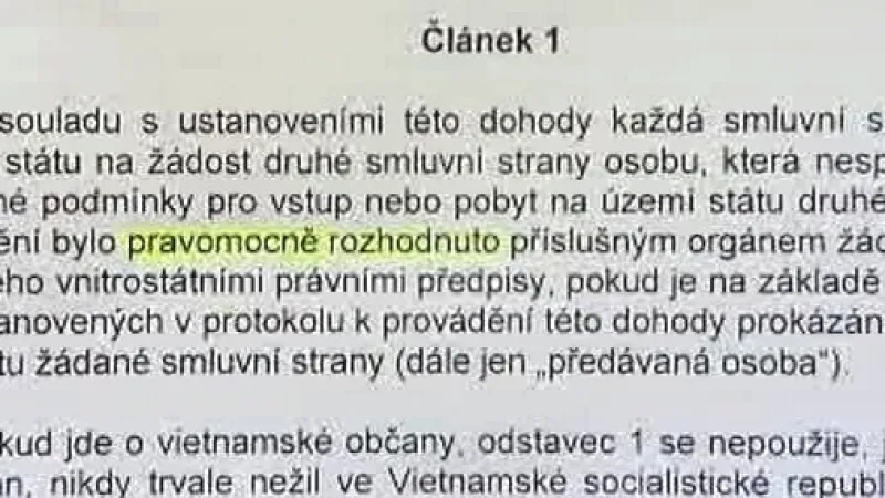 Článek česko-vietnamské dohody
