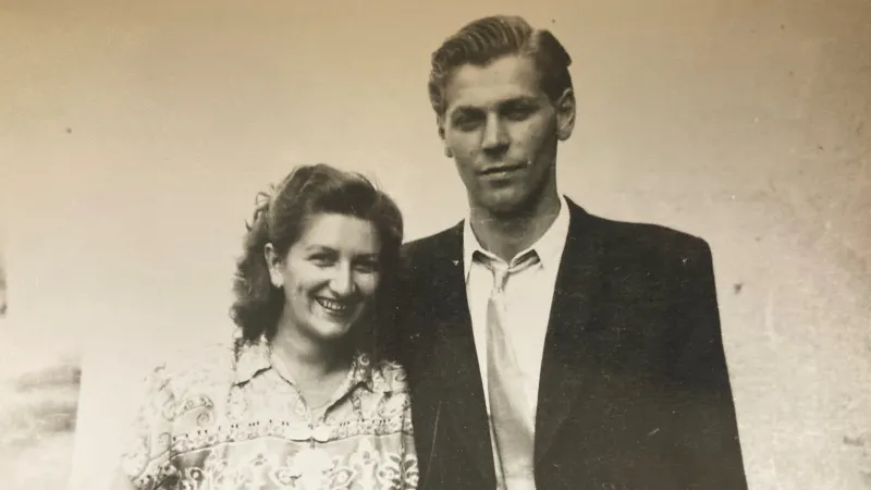 Erich Veselý s budoucí manželkou